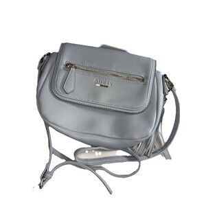 GUESS Women's Crossbody Purse Sky/Blue Zipper Flap Four Compartments ￼